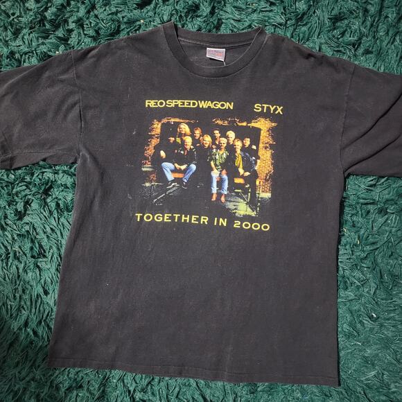 Vintage 2000 REO Speedwagon Styx Concert Tour T-Shirt Together in 2000 XL - Picture 1 of 6